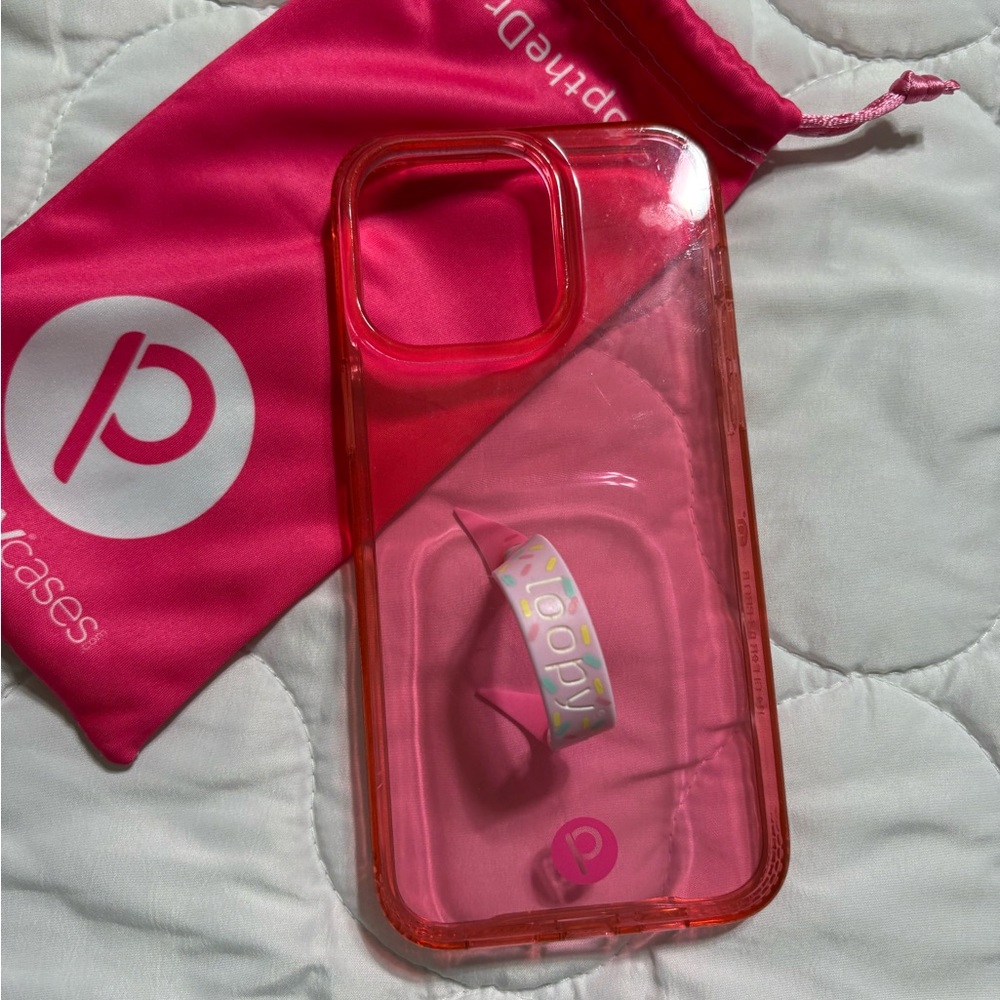 Loopy Case, Jelly neon pink Phone Case iPhone 14 Pro Max.